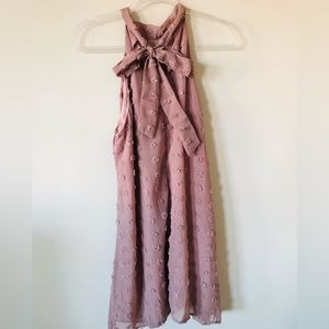 Dainty Pink Bow Back Dress Size M NWOT